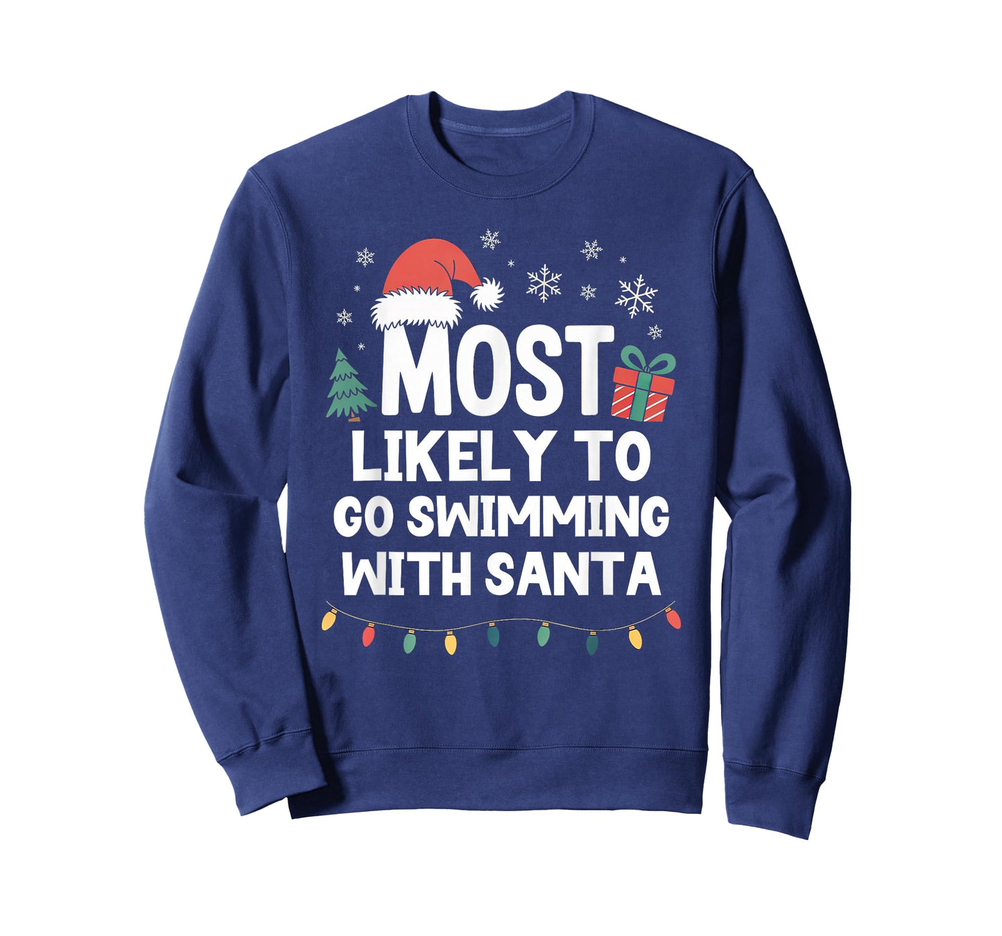 Most Likely to Go Swimming with Santa Christmas Swim Swimmer T-Shirt