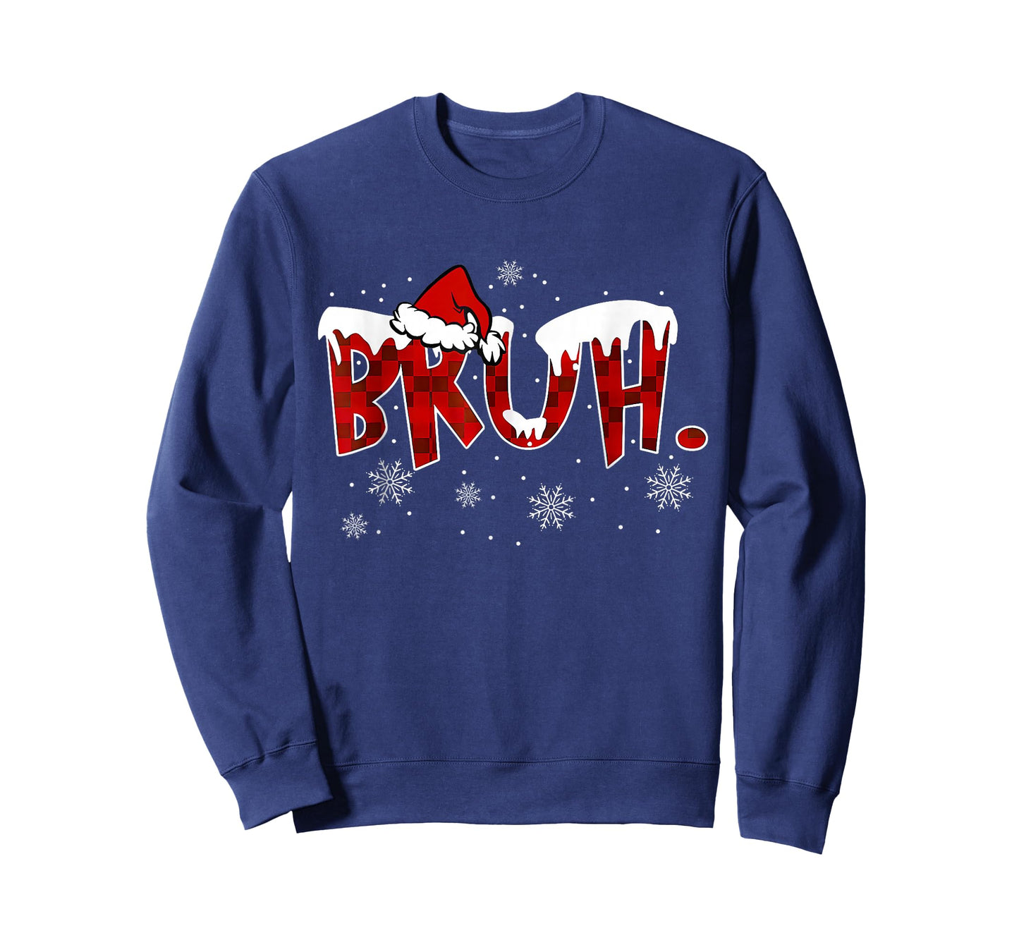 Bruh Christmas Red Plaid Funny Family Teens Boys Kids Xmas T-Shirt