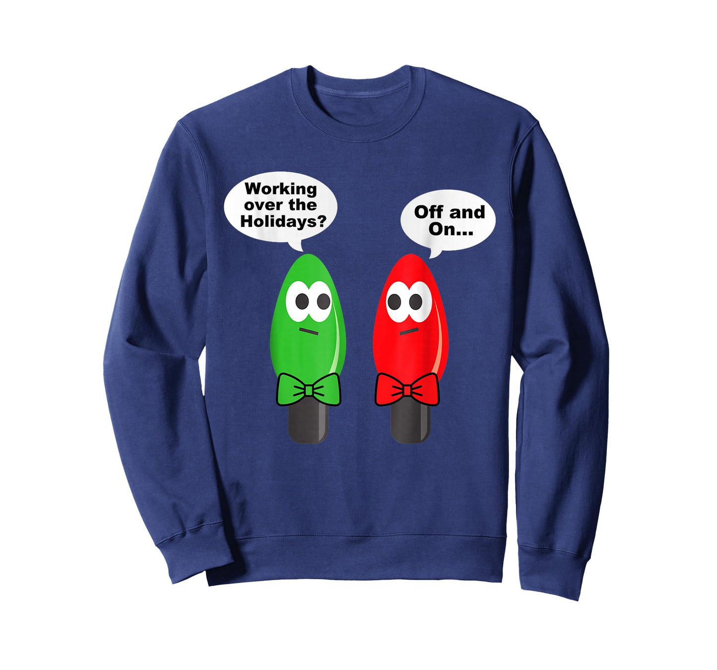 Funny Christmas Lights Joke Light Bulb Working Off On Pun T-Shirt
