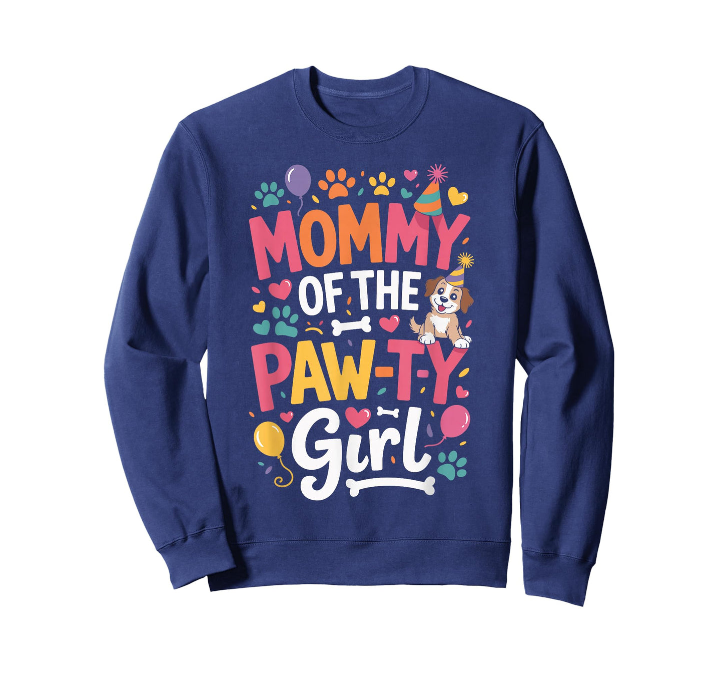 Mommy of The Paw-ty Girl Cute Dog Birthday Mom Party Graphic T-Shirt