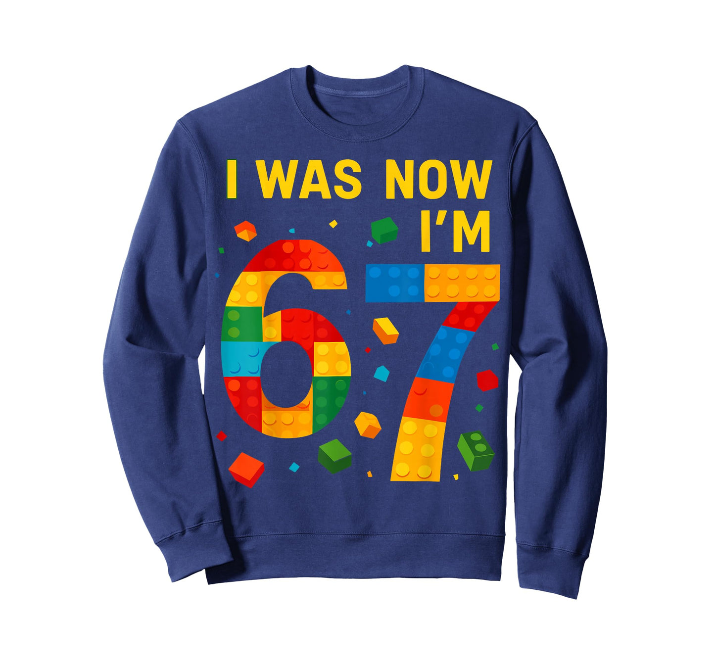 I was 6 Now I'm 7 Building Blocks 7th Birthday Kids T-Shirt