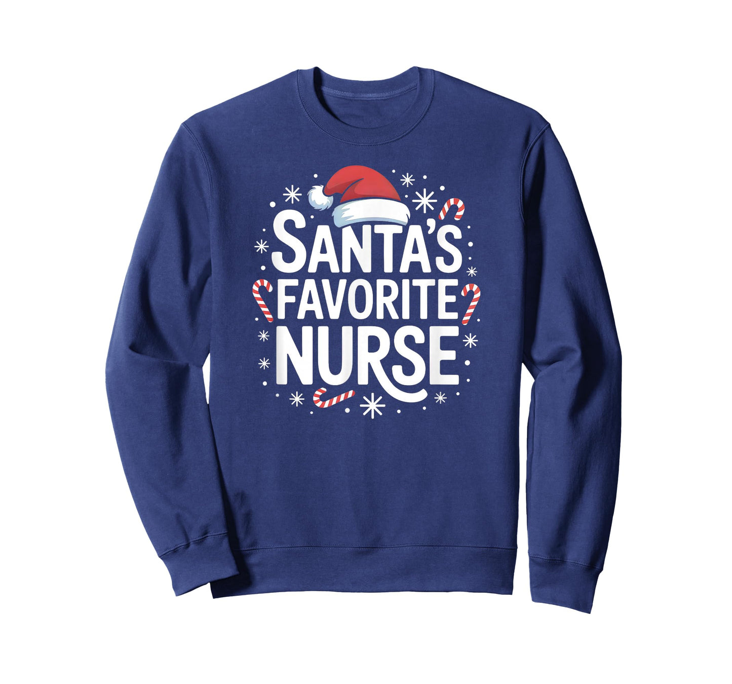 Santa's Favorite Nurse Christmas Candy Canes Snowflakes Vibe T-Shirt