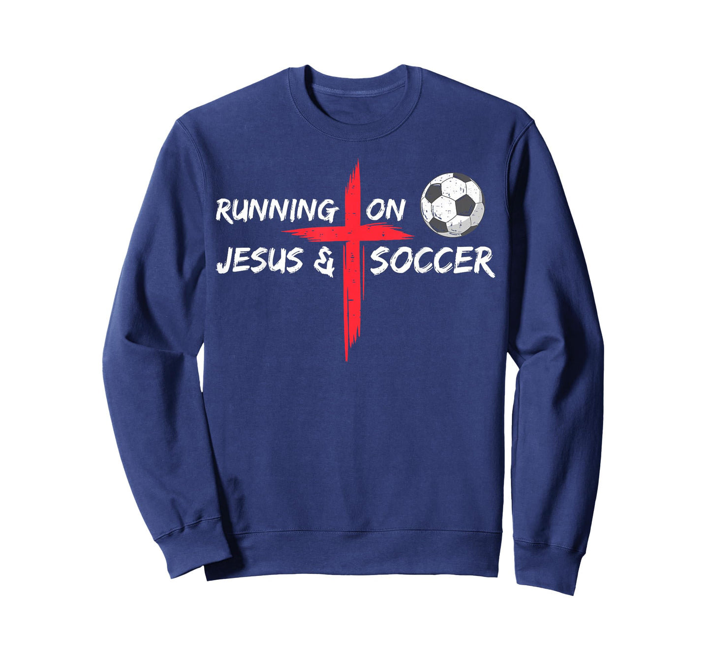Running On Jesus & Soccer Christian Religious Church & Jesus T-Shirt