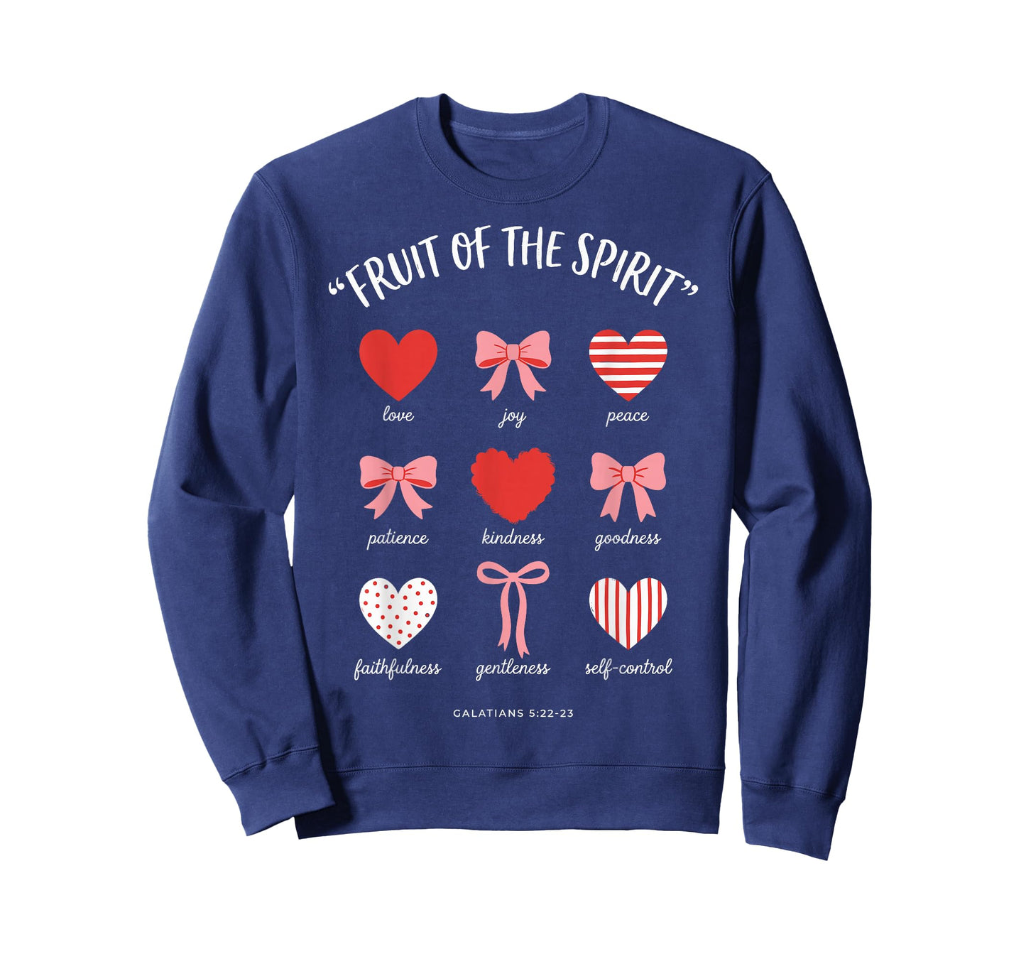 Fruit of The Spirit Bows Hearts Galatians 5:22 Christian T-Shirt