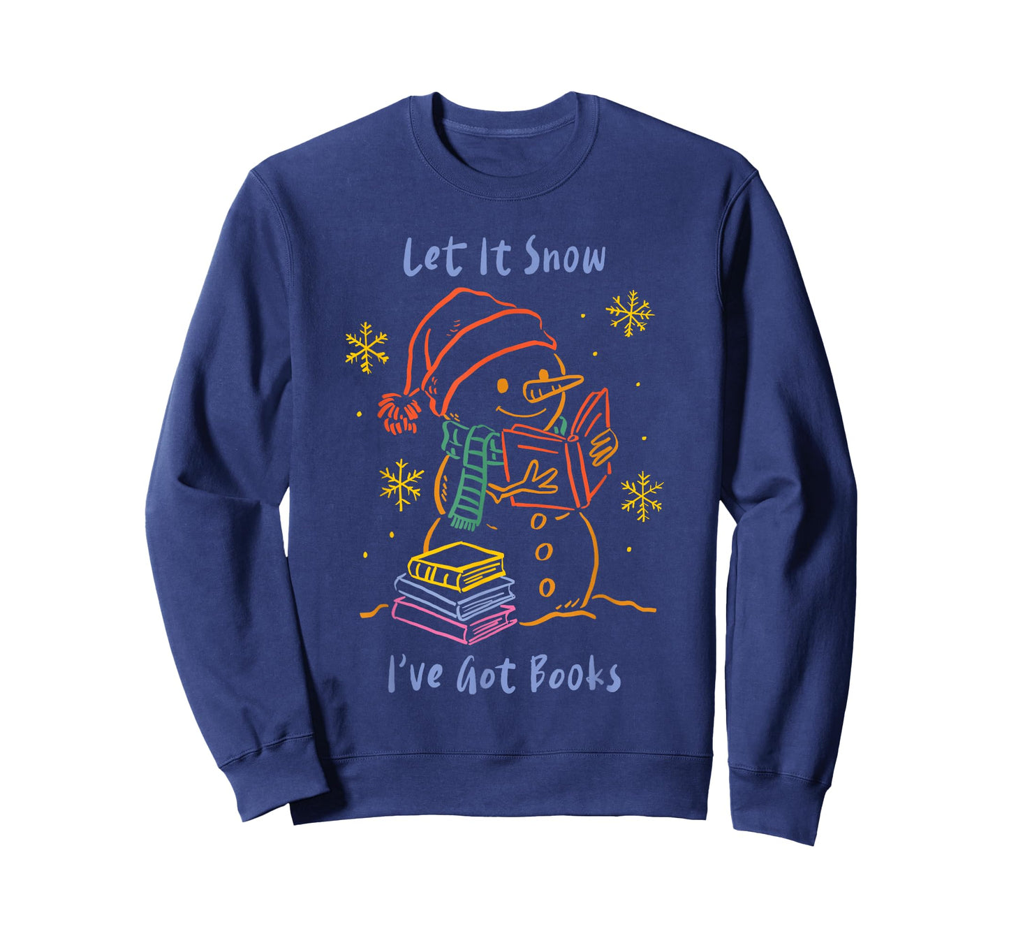 Let It Snow I’ve Got Books, Cozy Snowman Reading Winter Cute T-Shirt