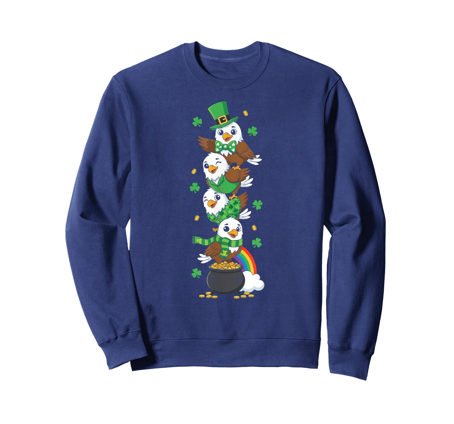 Funny Eagle Clover St Patricks Day Womens Mens Kids T-Shirt