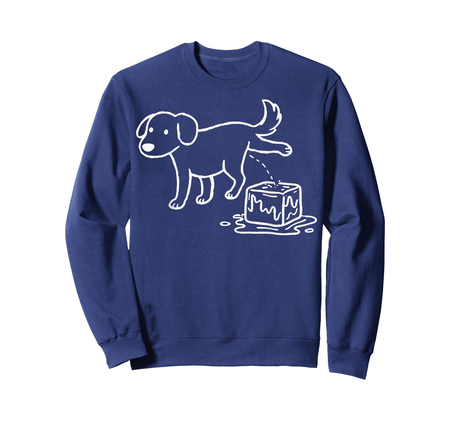 Funny Peeing Dog on Ice Cubes T-Shirt