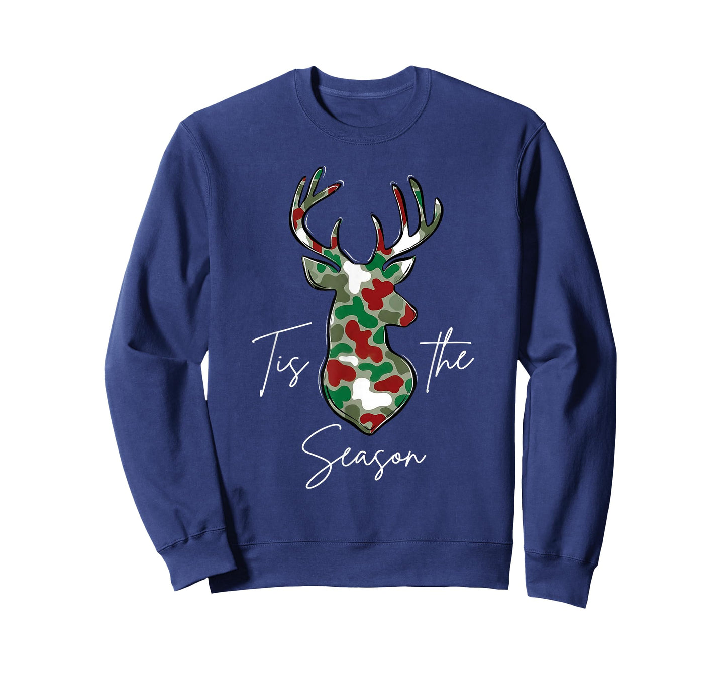 Camo Deer Hunting Christmas Tis The Season Outdoor Hunter T-Shirt