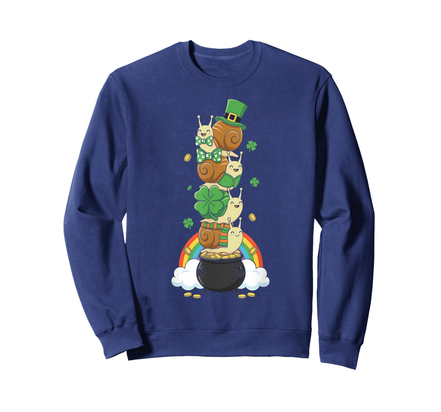 Funny Snail Clover St Patricks Day Womens Mens Kids T-Shirt