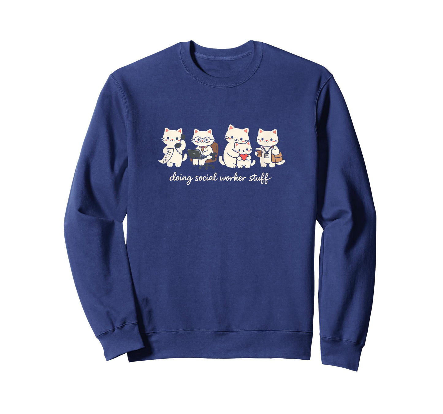 Cute Cat Doing Social Worker Stuff Mental Health Worker T-Shirt