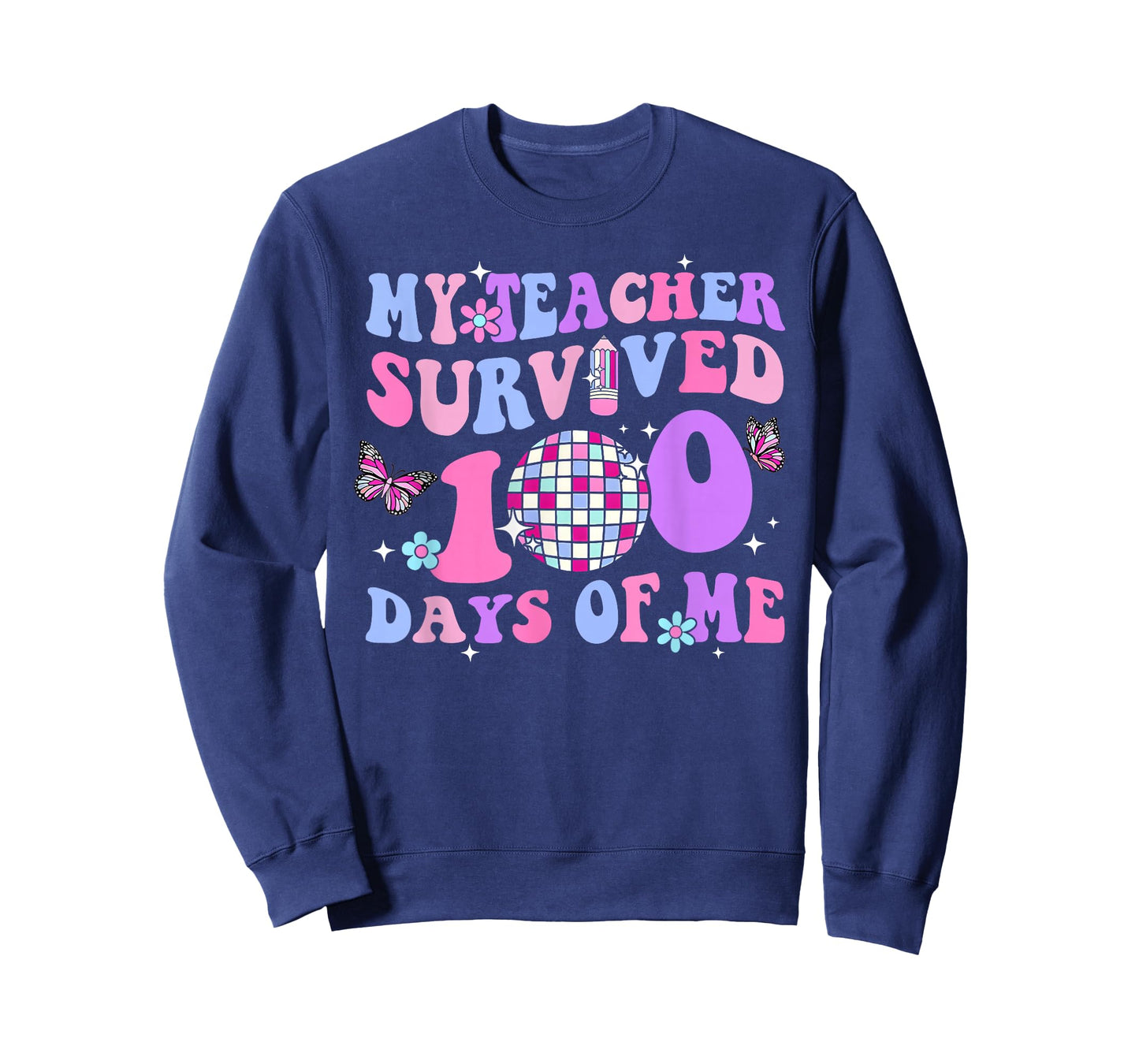 Funny School My Teachers Survived 100 Days of Me Student Kid T-Shirt