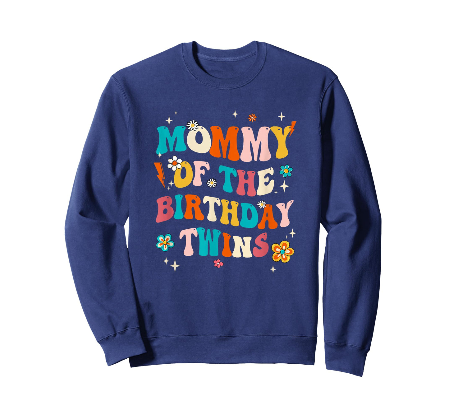 Mommy of The Birthday Twins Boys Girls Party Retro Bday T-Shirt