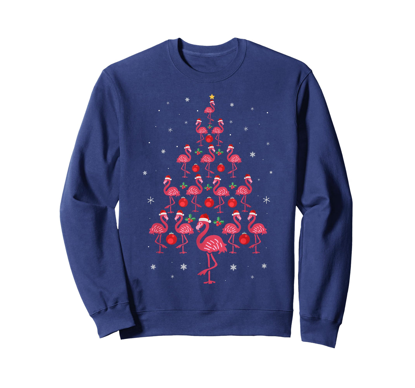 Pink Flamingo Christmas Tree Cute Flamingos Xmas Holiday T-Shirt