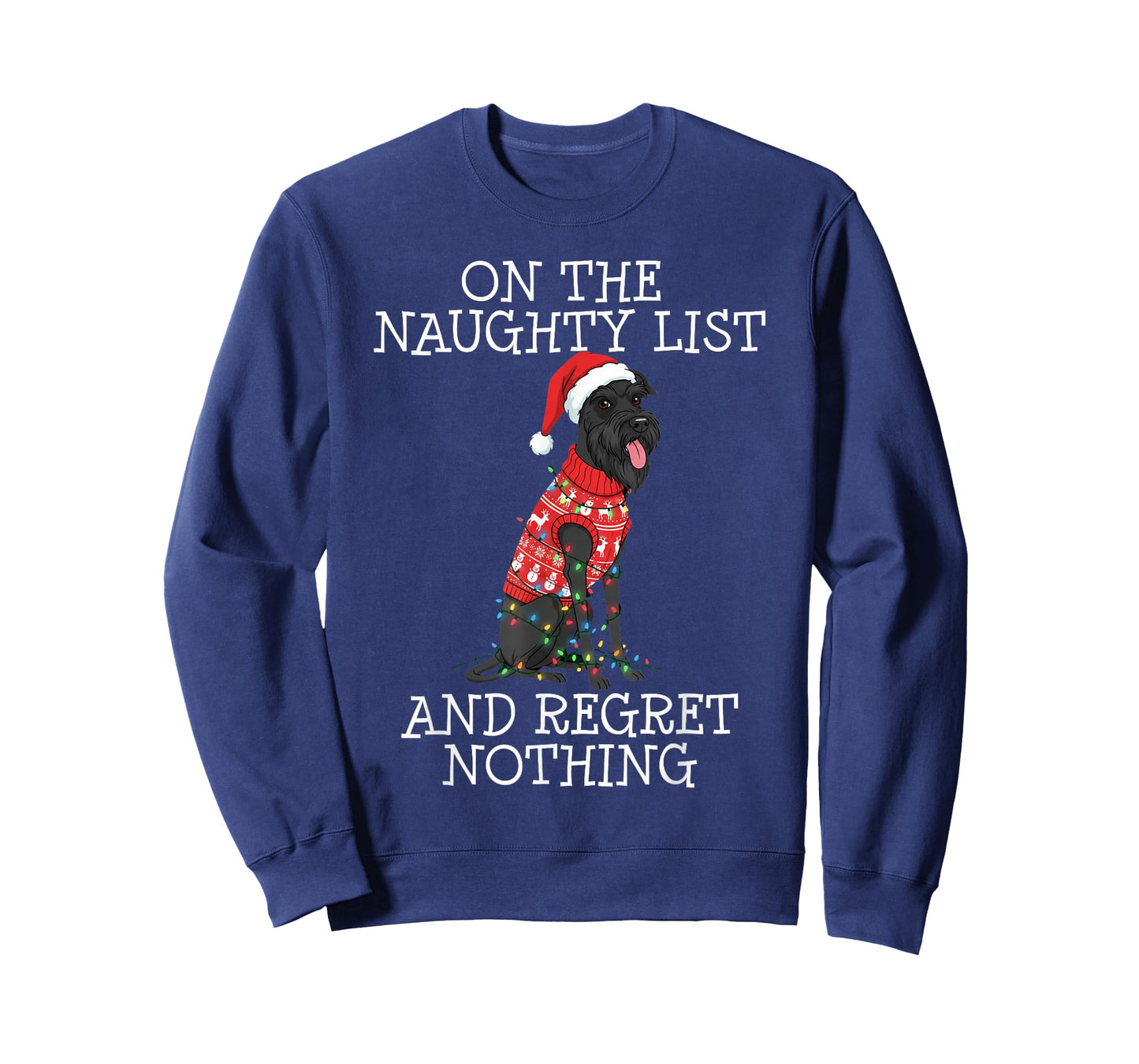 Funny Christmas Giant Schnauzer Naughty List T-Shirt