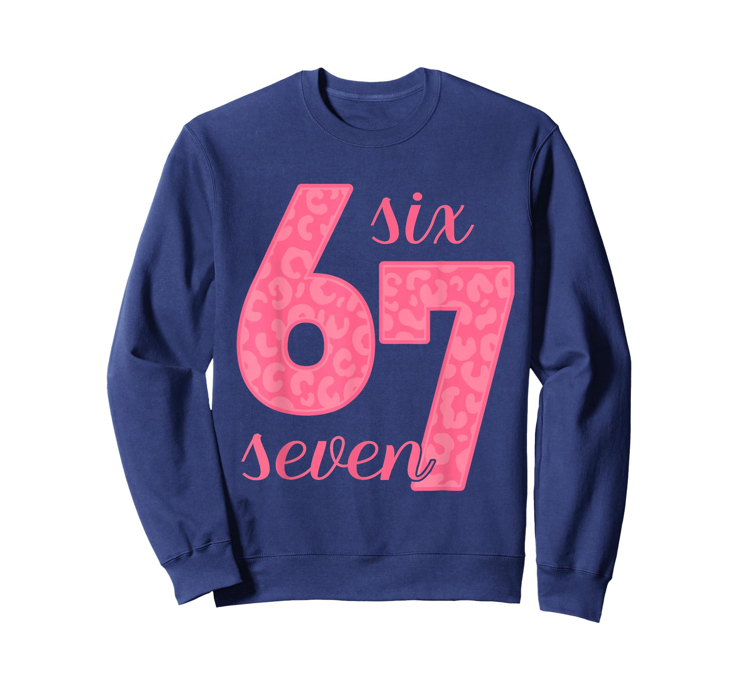 Six Seven Meme 6-7 Number Leopard Pink Gen Z Gen Alpha T-Shirt