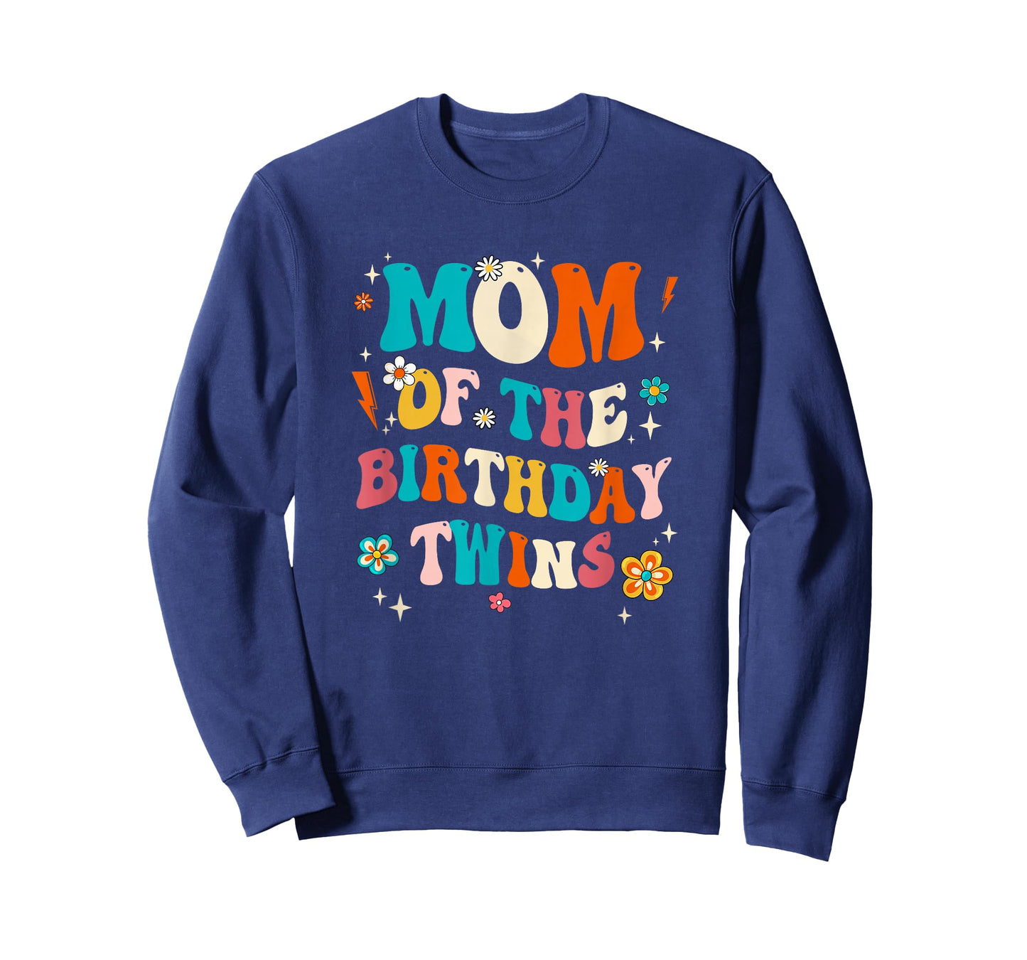 Mom of The Birthday Twins Boys Girls Party Retro Bday T-Shirt
