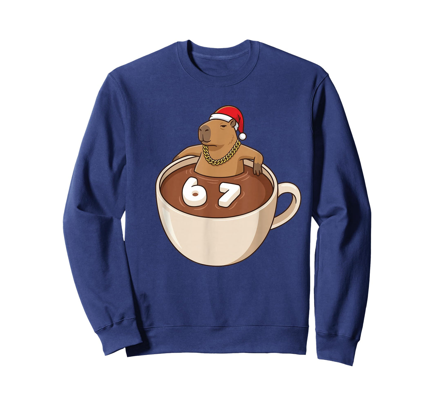 Chill Capybara Christmas Hot Cocoa 67 Marshmallow Six Seven T-Shirt