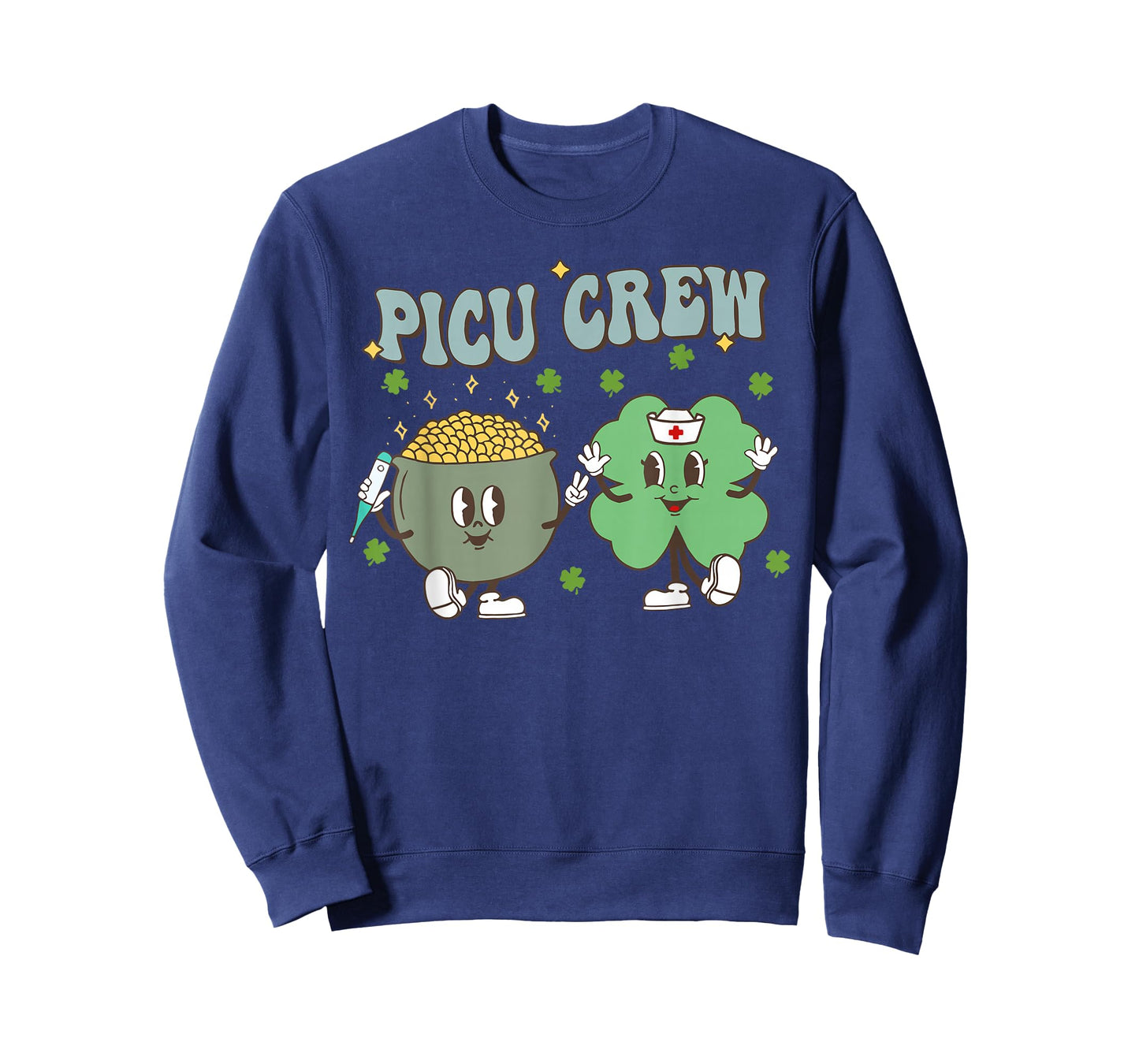 PICU Crew Shamrock St Patricks Day Pediatric ICU Nurse RN T-Shirt