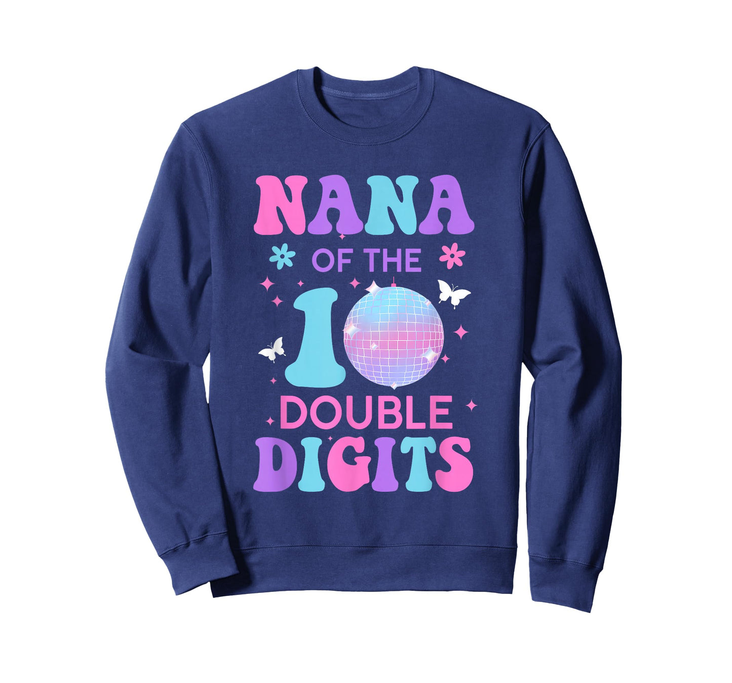 Nana of The Birthday Girl Double Digits Disco Ball 10th T-Shirt