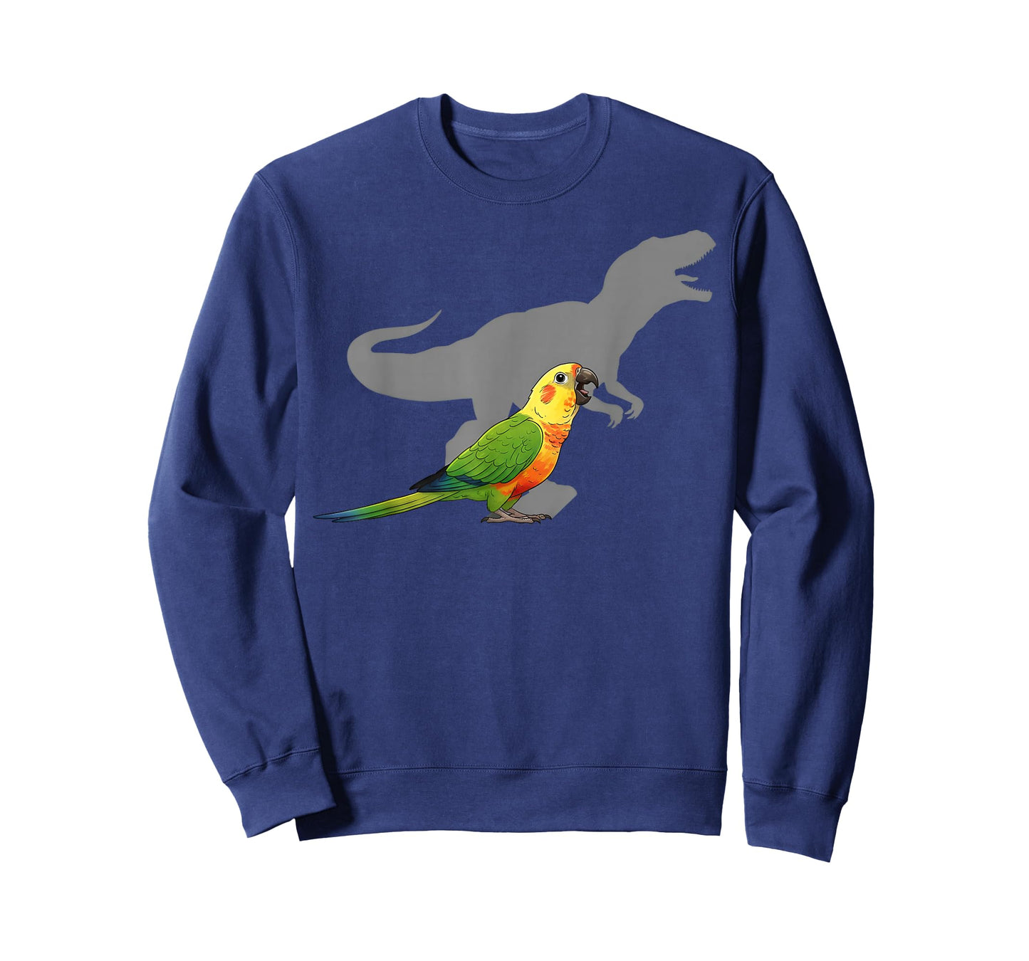 Jenday Conure with T rex Shadow Bird Lovers T-Shirt