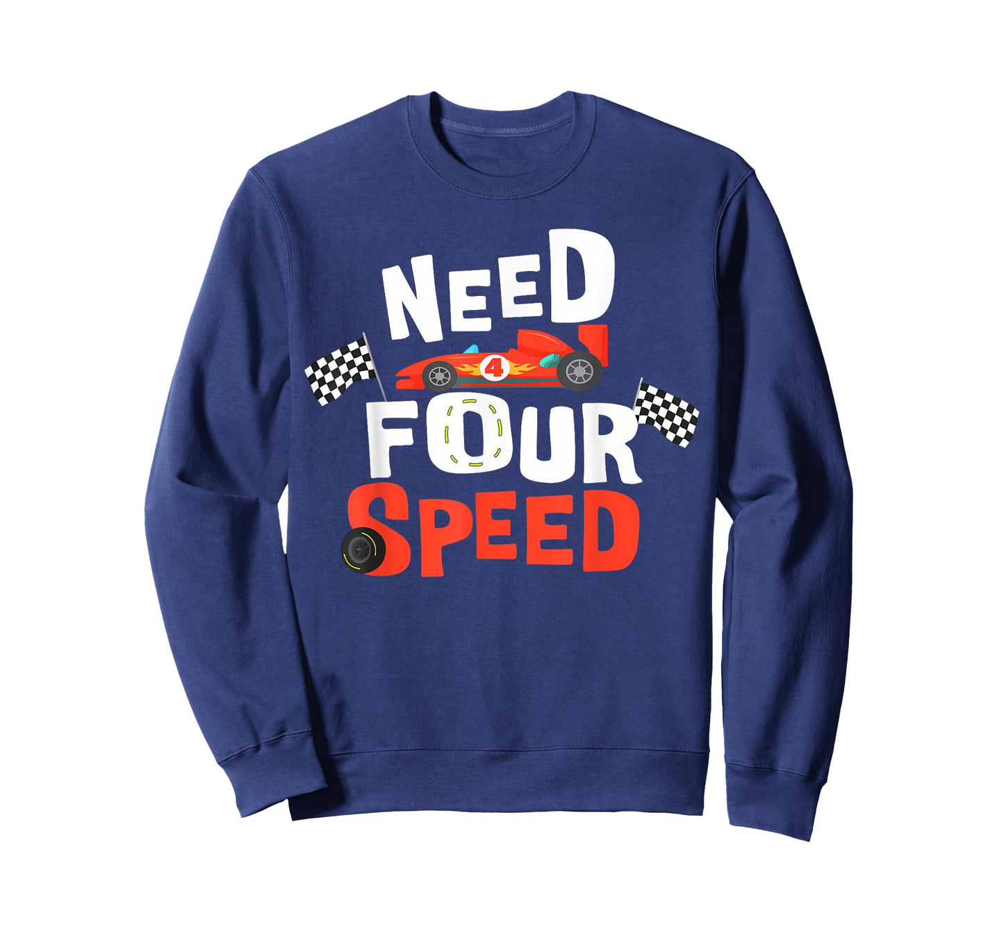 Race Car 4th Birthday Boy Need Four Speed 4 Years Old Bday T-Shirt