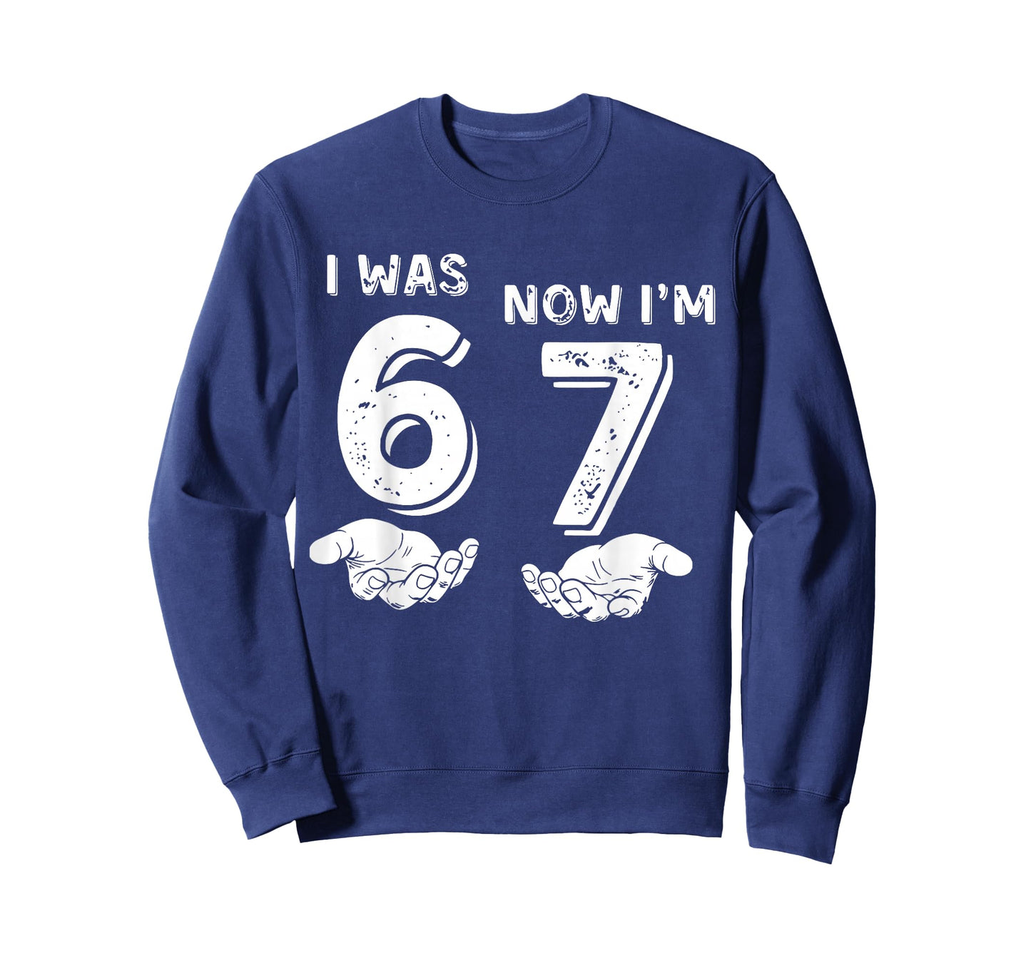 I was 6 Now I'm 7 Six Seven Meme with Hands 7th Birthday T-Shirt