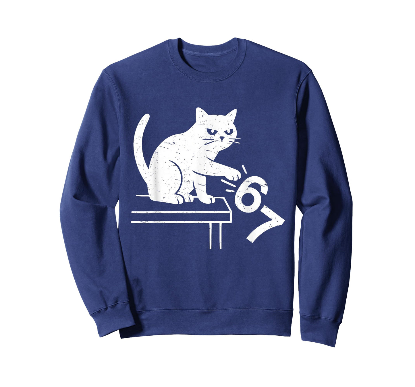 Anti Six Seven Cat Meme Funny 6 7 Meme Cat Knocking Off 67 T-Shirt
