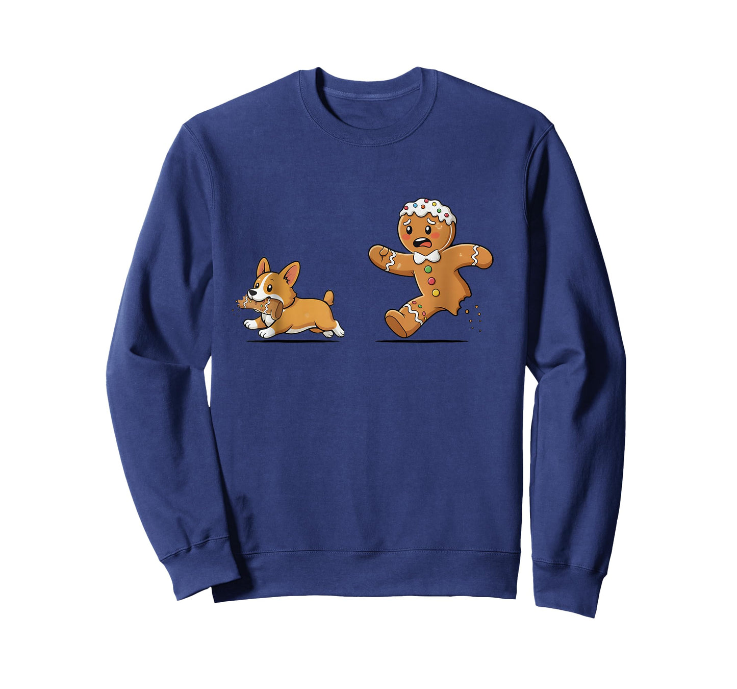 Gingerbread Cookie Chasing Corgi Christmas Dog Mom Pet Lover T-Shirt