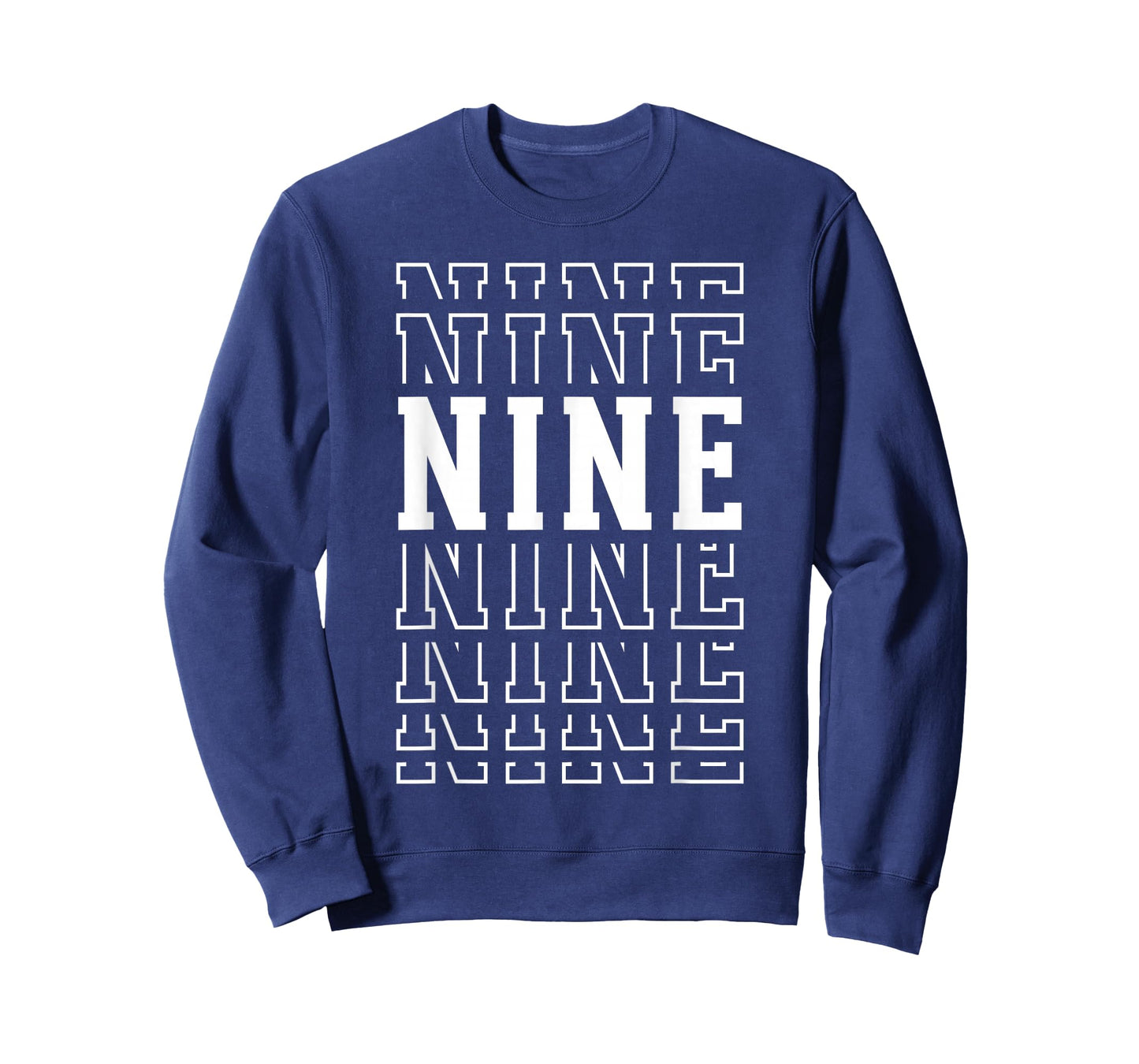 Nine 9th Birthday Layered Text 9 Year Old T-Shirt