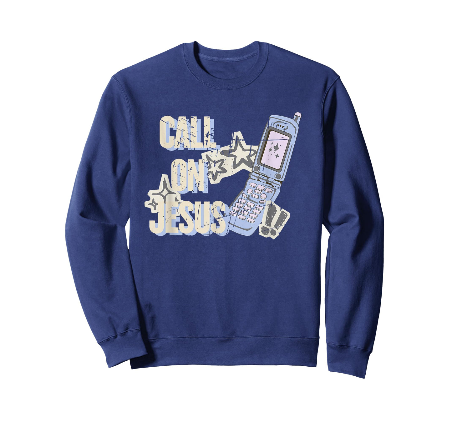 Call On Jesus Flip Phone Subtle Christian Faith Gospel Tee T-Shirt