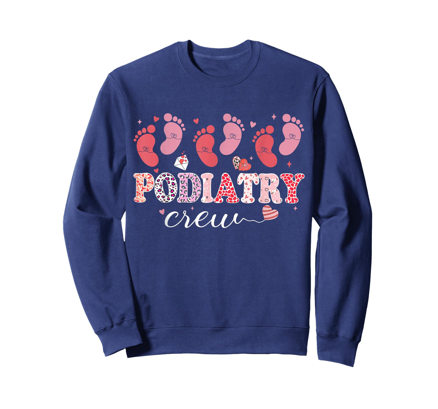 Podiatry Crew Footprint Podiatrist Foot Dr Nurse Valentines T-Shirt