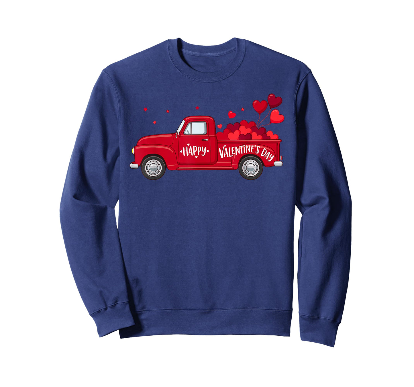 Classic Red Truck Happy Valentine's Day Farmhouse Hearts T-Shirt