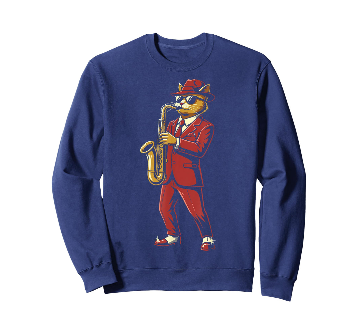 Cool Jazz Cat Saxophonist Cat Jazz Lover Funny Cat Musician T-Shirt
