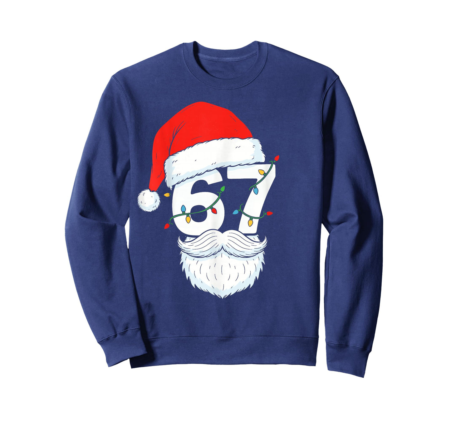 Trending Six Seven Meme Christmas 67 Santa Face Men Boys T-Shirt