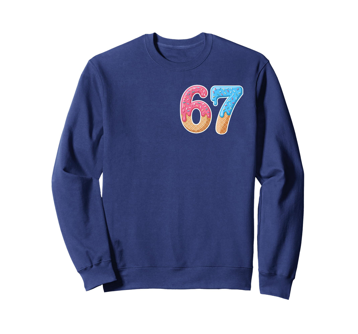 67 Six Seven 6 7 Meme Ice Cream Drip Front and Back T-Shirt