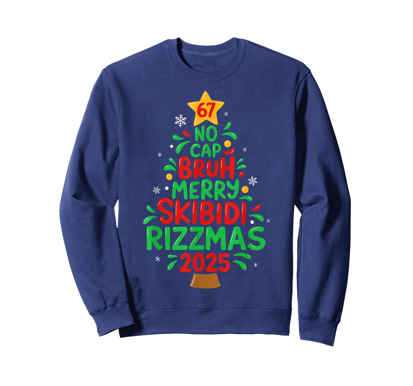 67 No Cap Bruh Skibidi Rizzmas Gen Alpha Kids Christmas Tree T-Shirt
