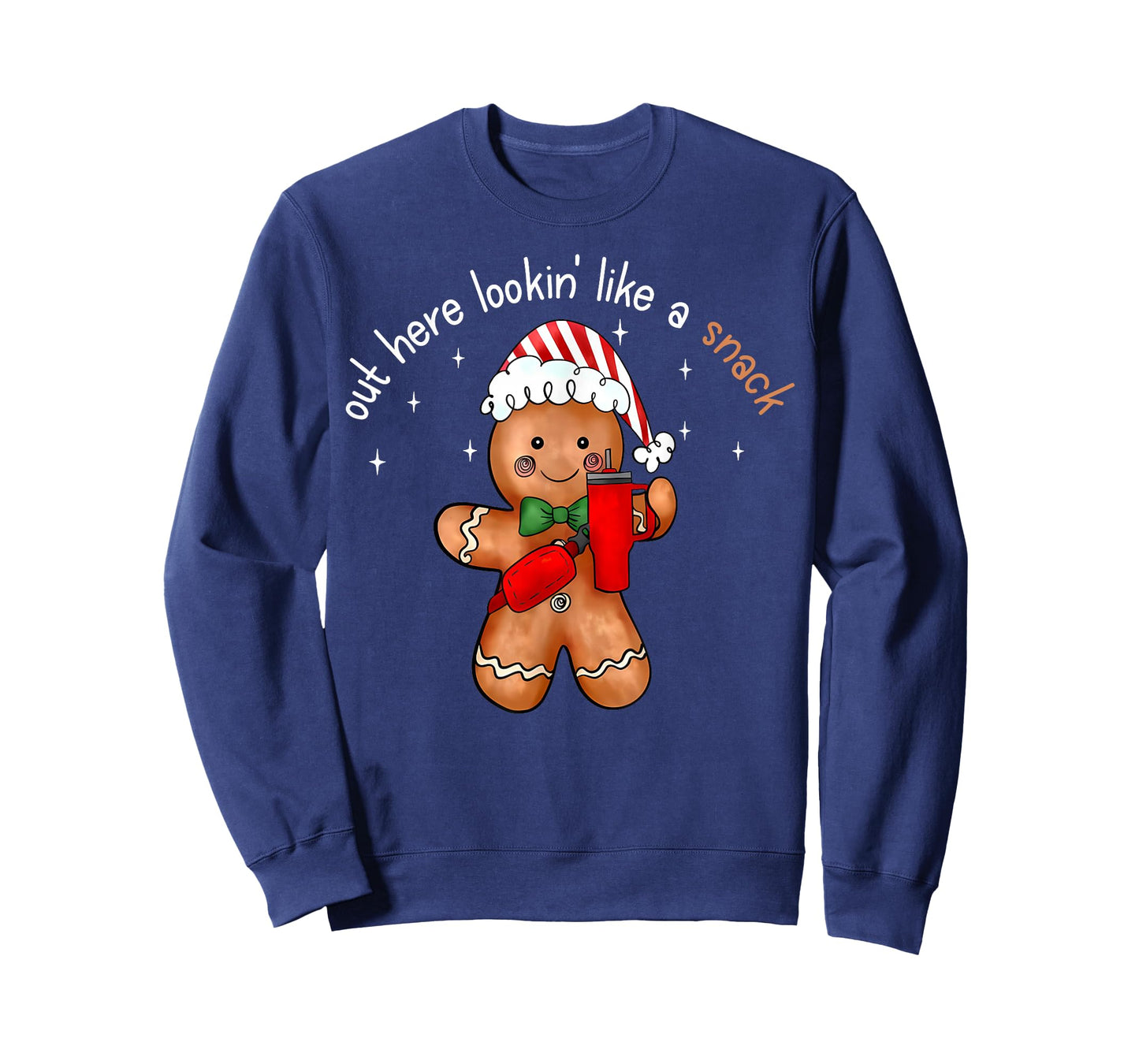 Out Here Looking Like A Snack Funny Xmas Light Gingerbread T-Shirt