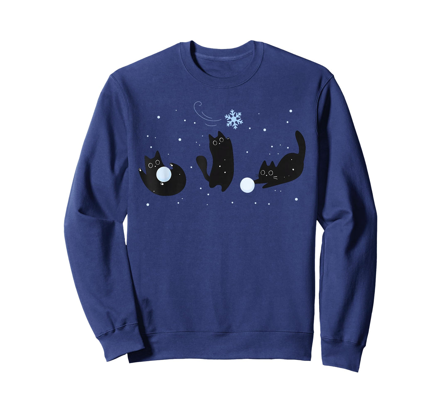 Black Cats Winter Snowflakes Cute Christmas Holiday Outfit T-Shirt