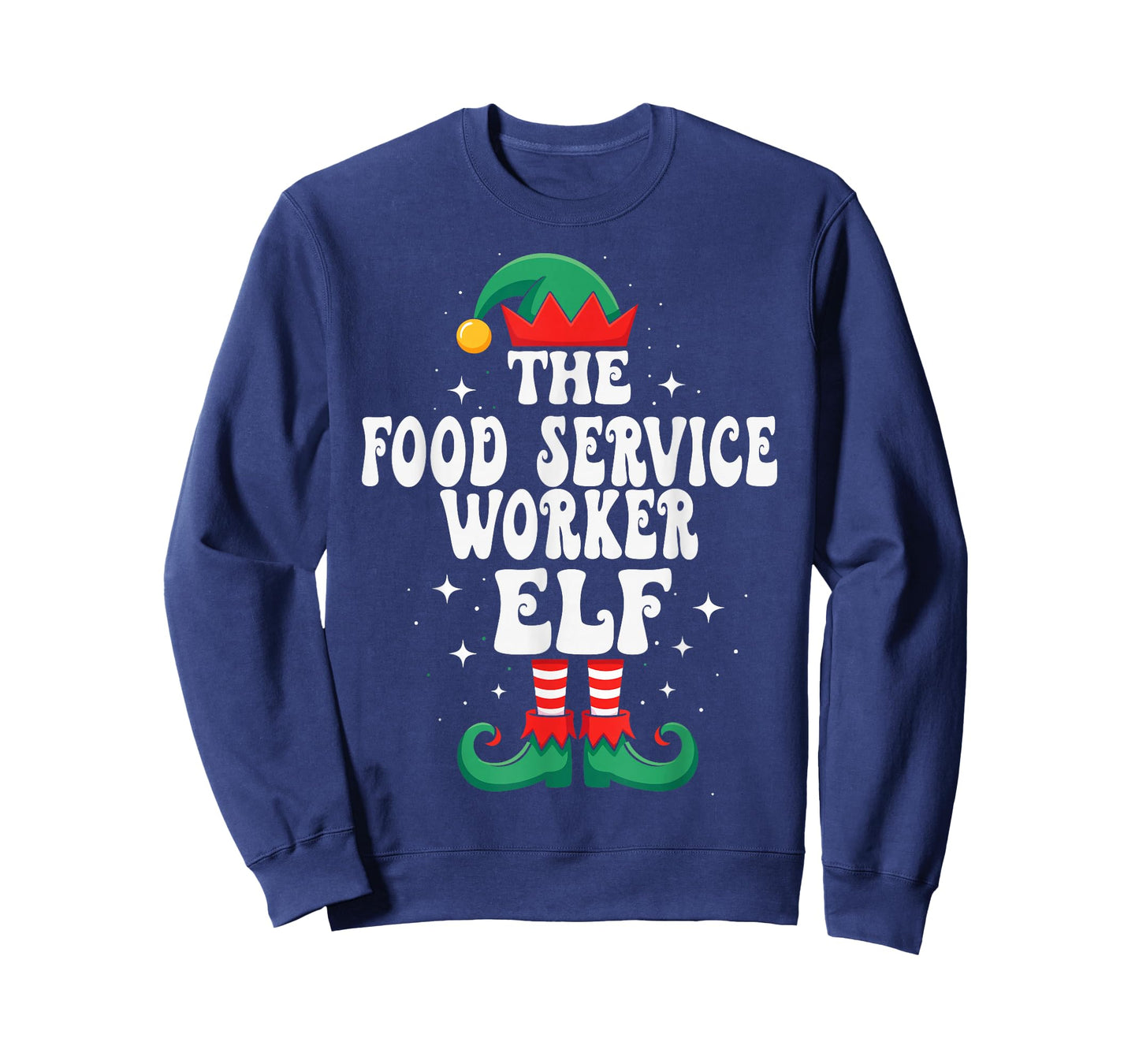 The Food Service Worker Elf Funny Christmas T-Shirt