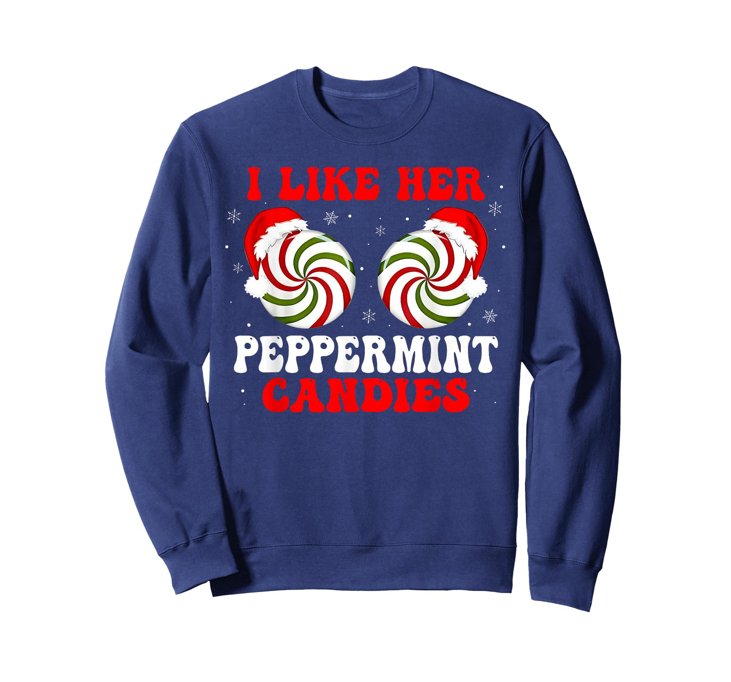 I Like Her Peppermint Candies Couples Matching Christmas T-Shirt
