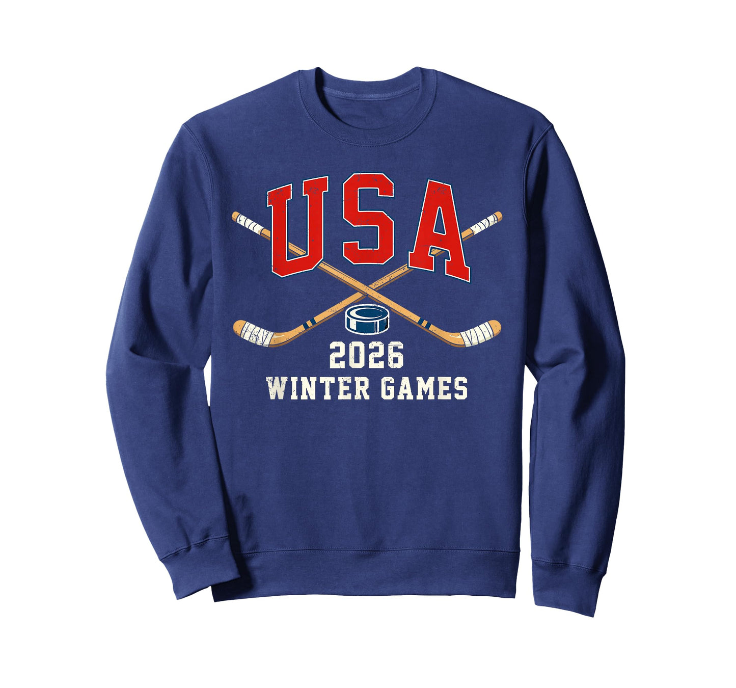 Ice Hockey 2026 Sticks US Flag Patriotic Player Men Boys Kid T-Shirt