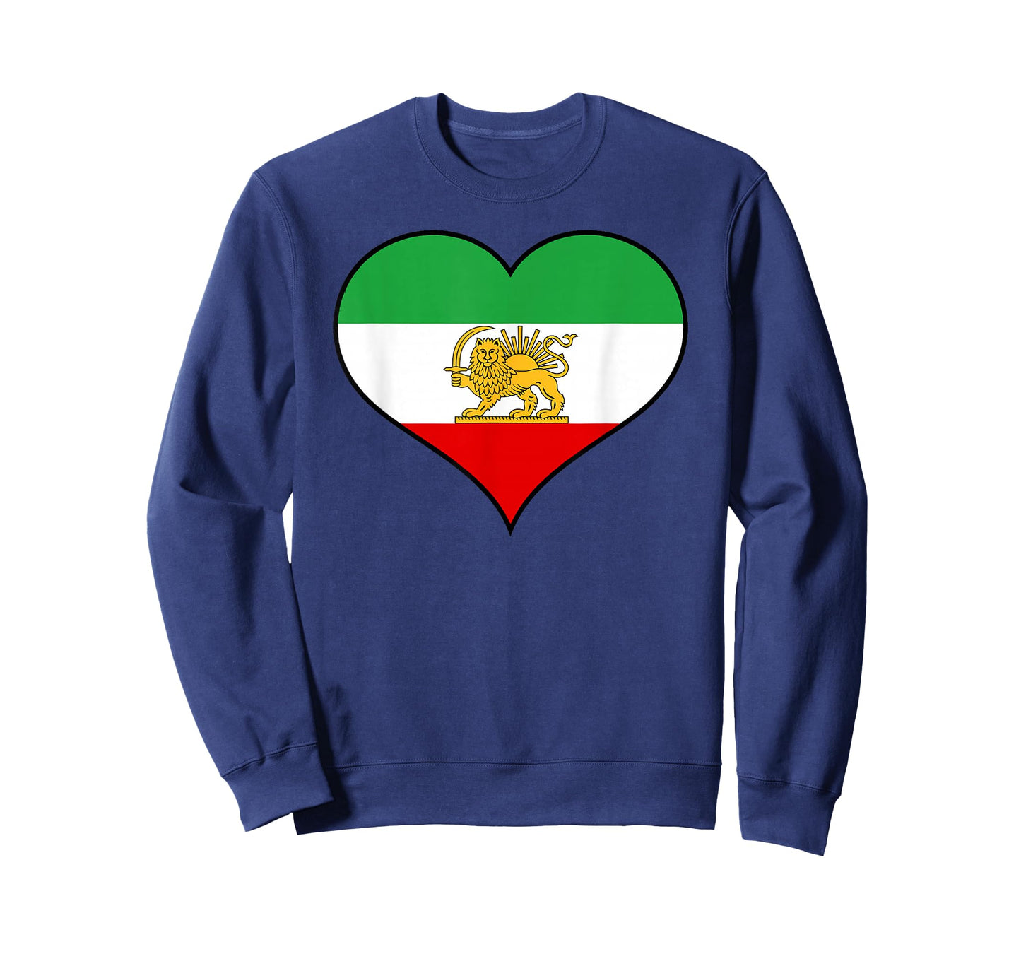 Iranian or Persian Flag Distressed Within Heart Shape T-Shirt