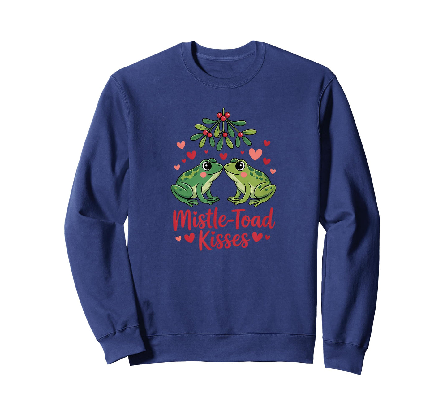 Mistle-Toad Kisses – Cute Christmas Frogs Under Mistletoe T-Shirt