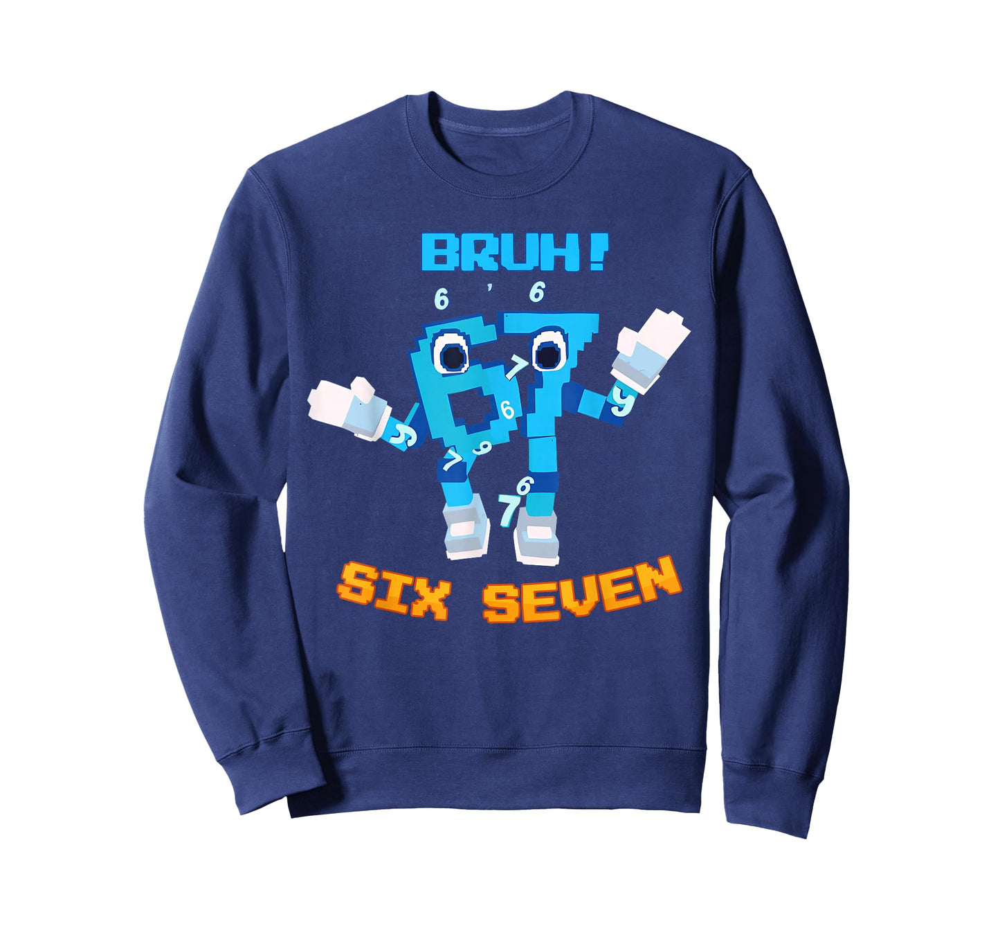 Bruh 6 7 Six Seven Gen Z Alpha Funny Meme Brain Rot Vintage T-Shirt