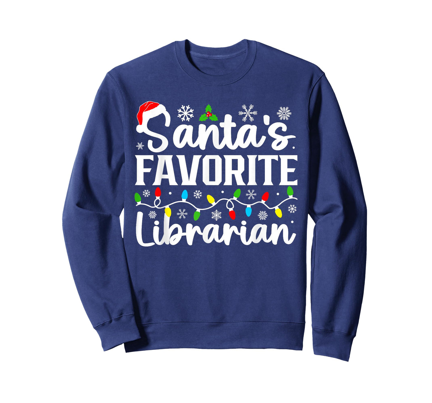 Santa's Favorite Librarian Funny Christmas Family Matching T-Shirt
