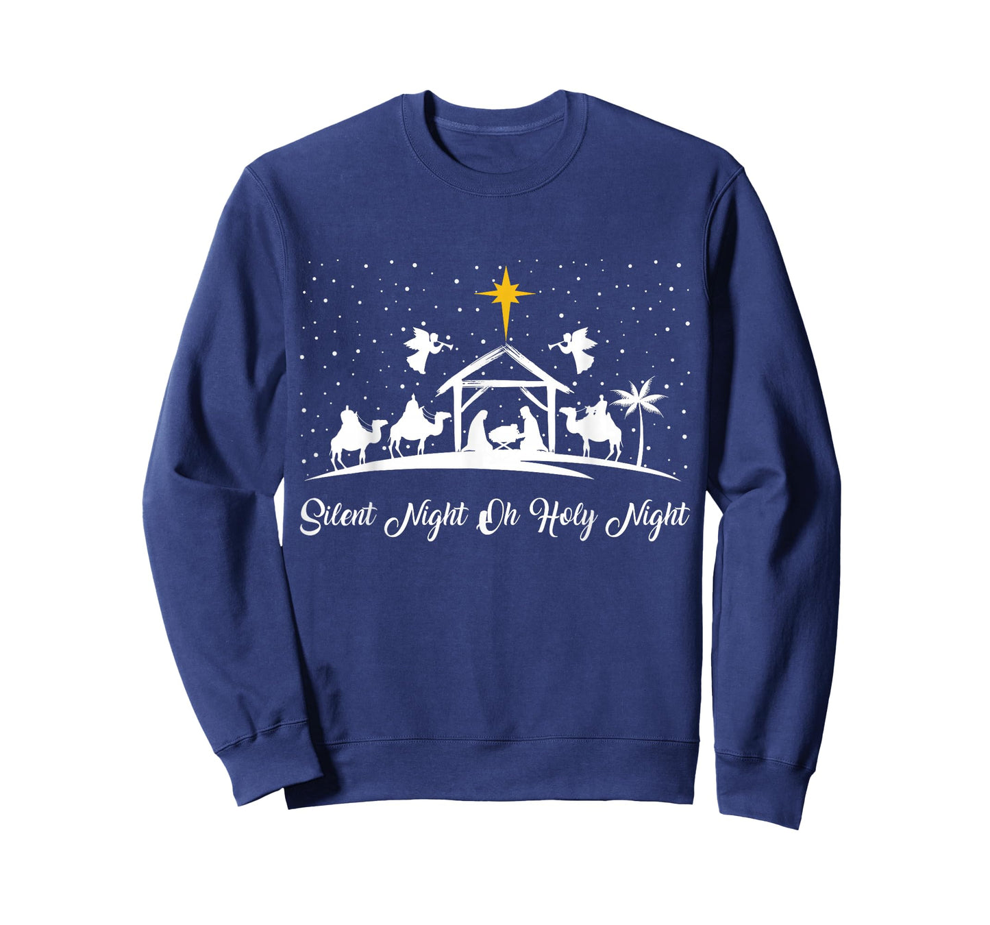 Silent Night Holy Night Nativity Scene Christian Christmas T-Shirt