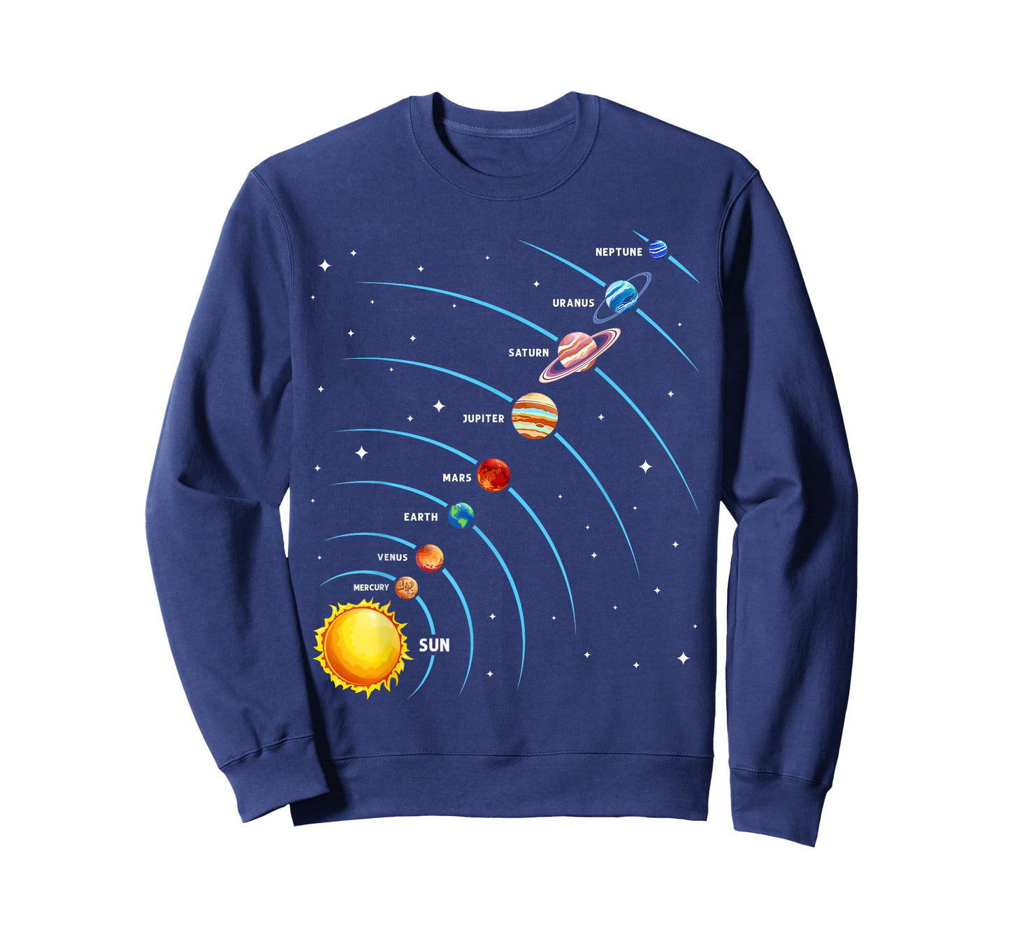 Solar System Colorful Space Planets Educational Kids T-Shirt