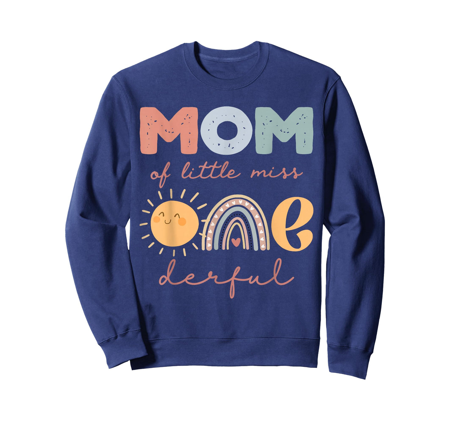 Mom of Little Miss Onederful First Birthday Boho Rainbow T-Shirt