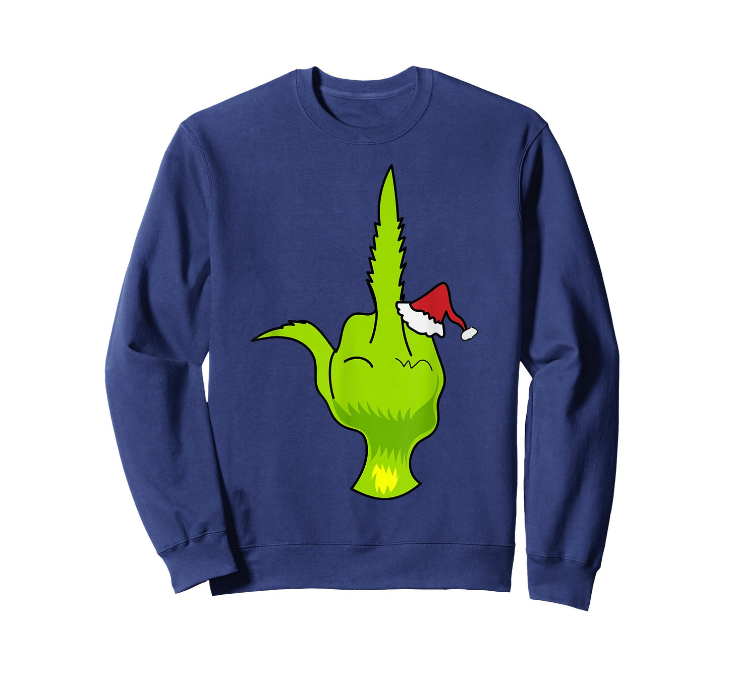 Funny Green Hand Middle Finger Xmas Santa T-Shirt