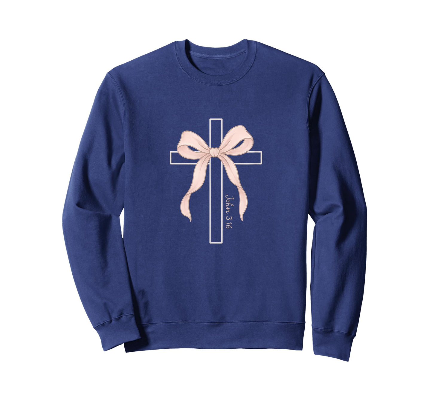 John 3:16 Pink Bow Cross - Gentle Christian Faith Design T-Shirt